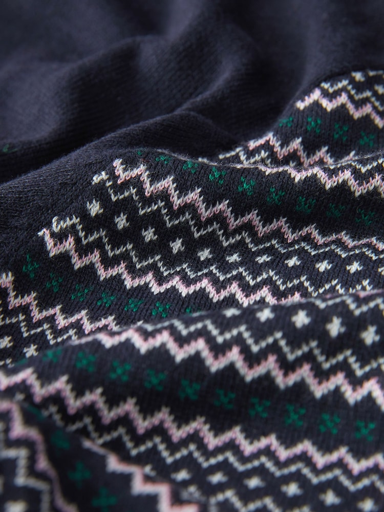 Navy Blue Christmas Tree Womens Christmas Jumper - Image 6 of 7