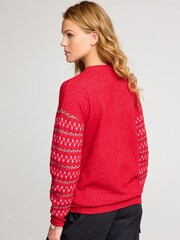 Red Happy Howlidays Slogan Christmas Jumper - Image 1 of 7