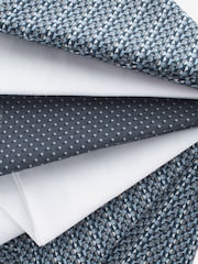 Blue Geo Floral 100% Cotton Handkerchiefs 5 Pack - Image 3 of 3