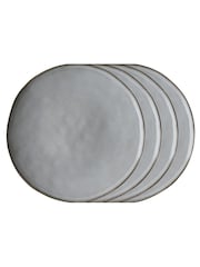 Dutch Rose Set of 4 Slate Grey Organic Dinner Plates 26.5cm - Image 2 of 2