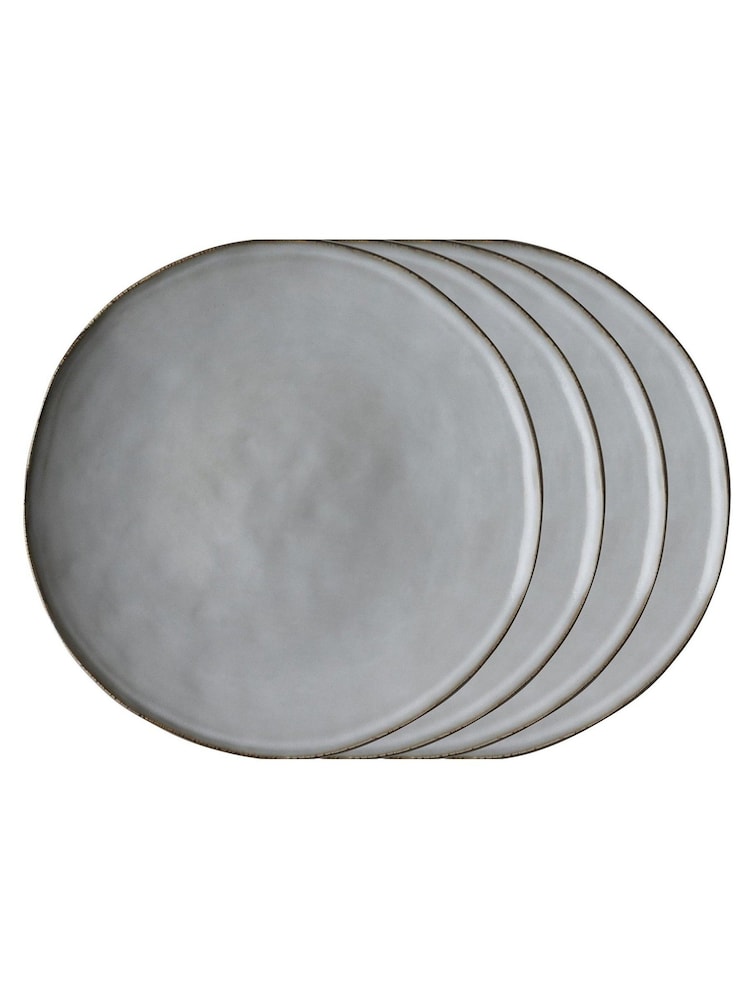Dutch Rose Set of 4 Slate Grey Organic Dinner Plates 26.5cm - Image 2 of 2