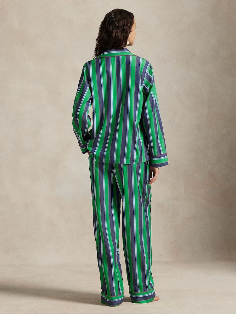 Polo Ralph Lauren Green Madison Long Sleeve Pyjama Set - Image 2 of 4