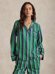 Polo Ralph Lauren Green Madison Long Sleeve Pyjama Set - Image 3 of 4