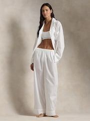 Polo Ralph Lauren White Shirting Stripes Long Sleeve Pyjama Set - Image 1 of 4