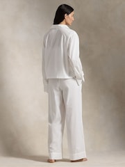 Polo Ralph Lauren White Shirting Stripes Long Sleeve Pyjama Set - Image 3 of 4