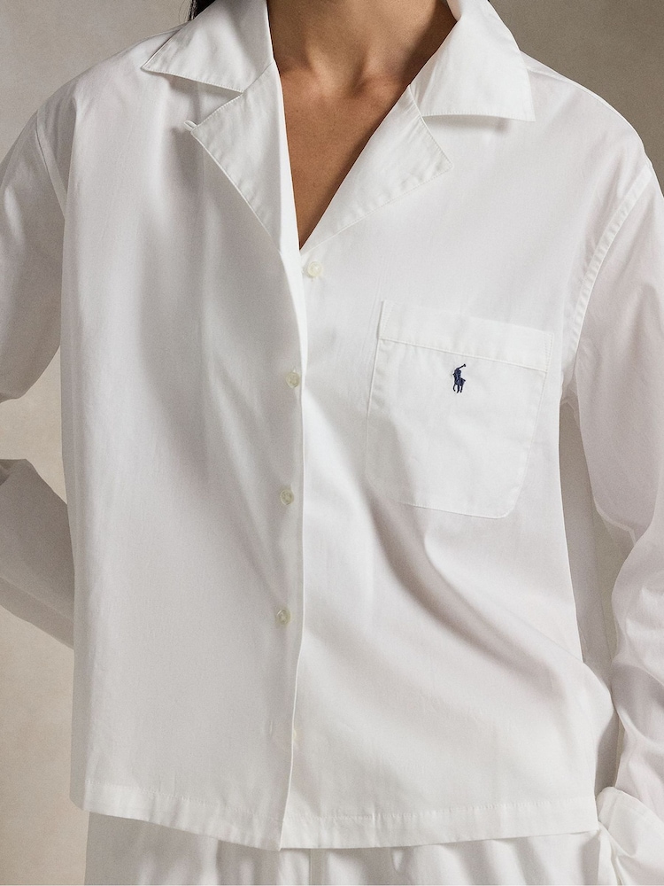 Polo Ralph Lauren White Shirting Stripes Long Sleeve Pyjama Set - Image 4 of 4 Polo Ralph Lauren White Shirting Stripes Long Sleeve Pyjama Set - Image 4 of 4