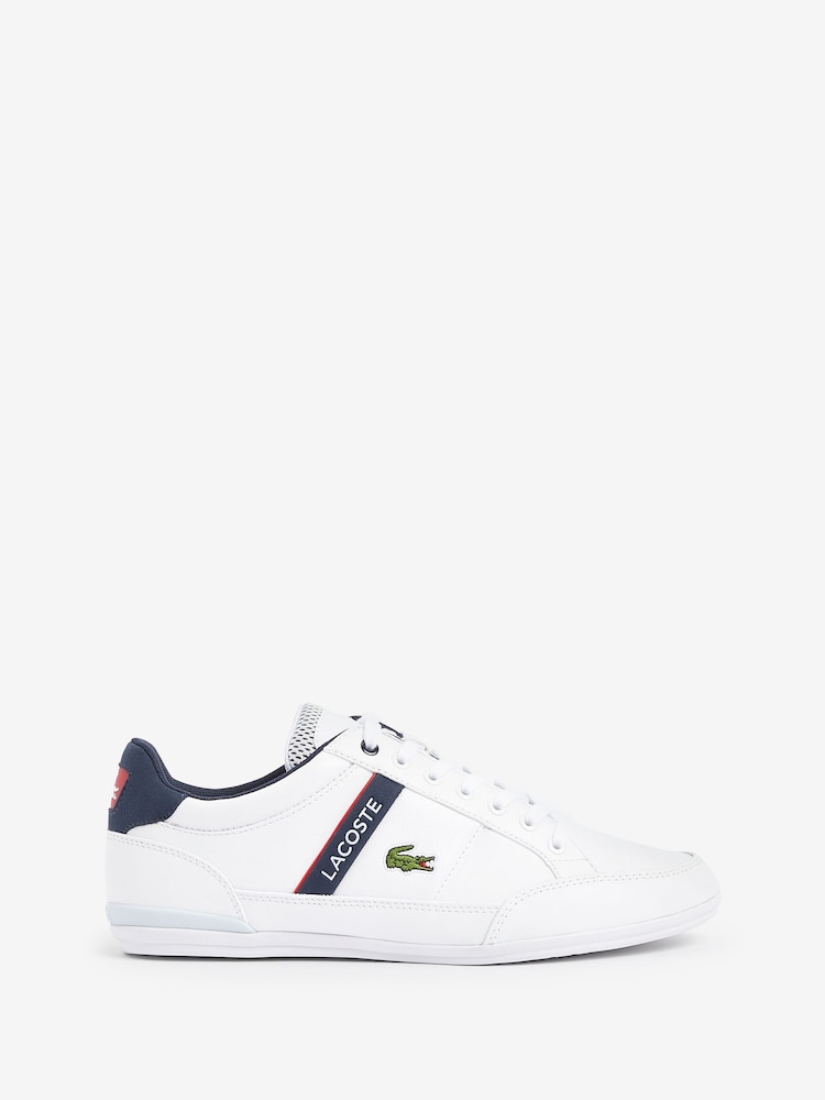 Lacoste Chaymon Turnschuhe mit Logo, Weiß/Blau - Bild 1 von 5