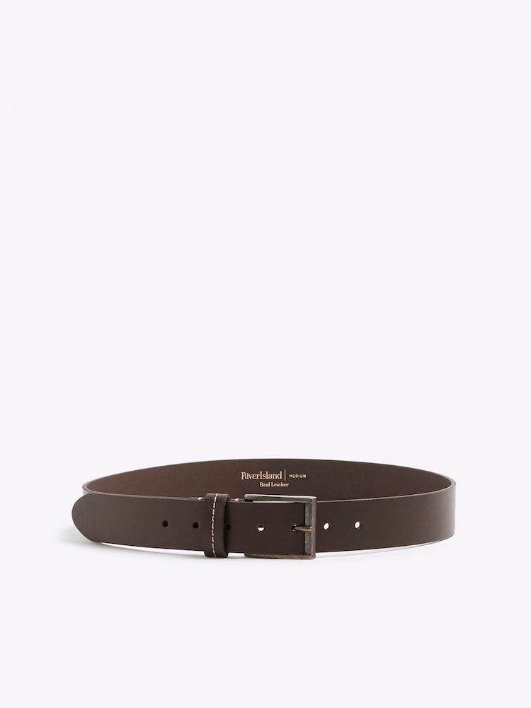 River Island Brown Casual Leather Belt - Image 1 of 3