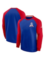Nike Blue NFL Fanatics New England Patriots Dri-Fit Raglan Crew Sweatshirt - Image 1 of 3