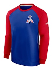 Nike Blue NFL Fanatics New England Patriots Dri-Fit Raglan Crew Sweatshirt - Image 2 of 3