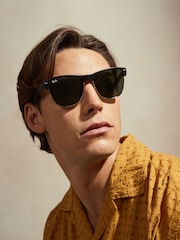 Ray-Ban Black & Gold Clubmaster Oversized Sunglasses - Image 1 of 14