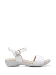 Hotter White Hotter Tropic Buckle Wide Fit Metallic Sandals - Image 1 of 4