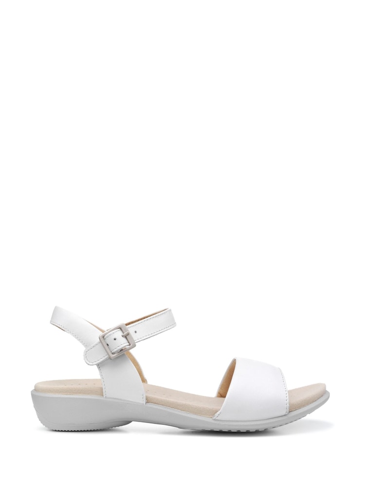 Hotter White Hotter Tropic Buckle Wide Fit Metallic Sandals - Image 1 of 4