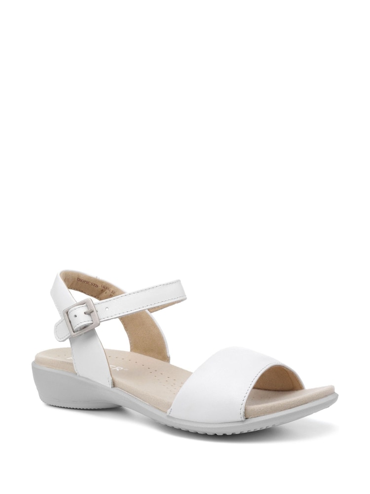 Hotter White Hotter Tropic Buckle Wide Fit Metallic Sandals - Image 2 of 4
