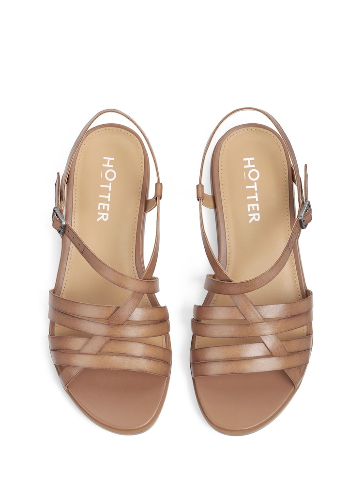 Hotter Brown Wide Fit Sienna Buckle Sandals - Image 4 of 4
