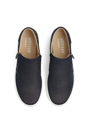Hotter Blue Extra Wide Fit Daisy Slip-On Zip Shoes - Image 3 of 4