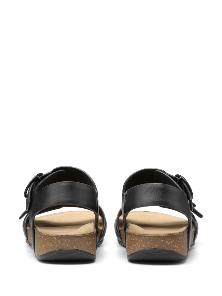 Hotter Black Extra Wide Fit Tourist Buckle Sandals - Image 3 of 4