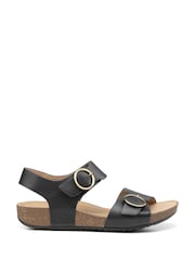 Hotter Black Wide Fit Tourist Buckle Sandals - Image 1 of 4