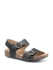 Hotter Black Wide Fit Tourist Buckle Sandals - Image 2 of 4