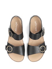 Hotter Black Wide Fit Tourist Buckle Sandals - Image 4 of 4