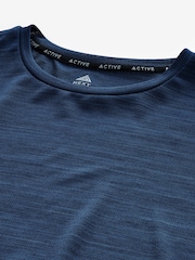Dark Blue Short Sleeve Tee Active Mesh Training T-Shirt - Image 10 of 11