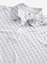 White Grey Print Golf Polo Shirt - Image 6 of 7