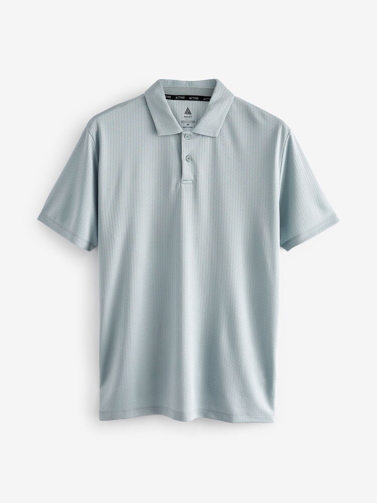 Grey Golf & Active Texture Polo Shirt - Image 5 of 7