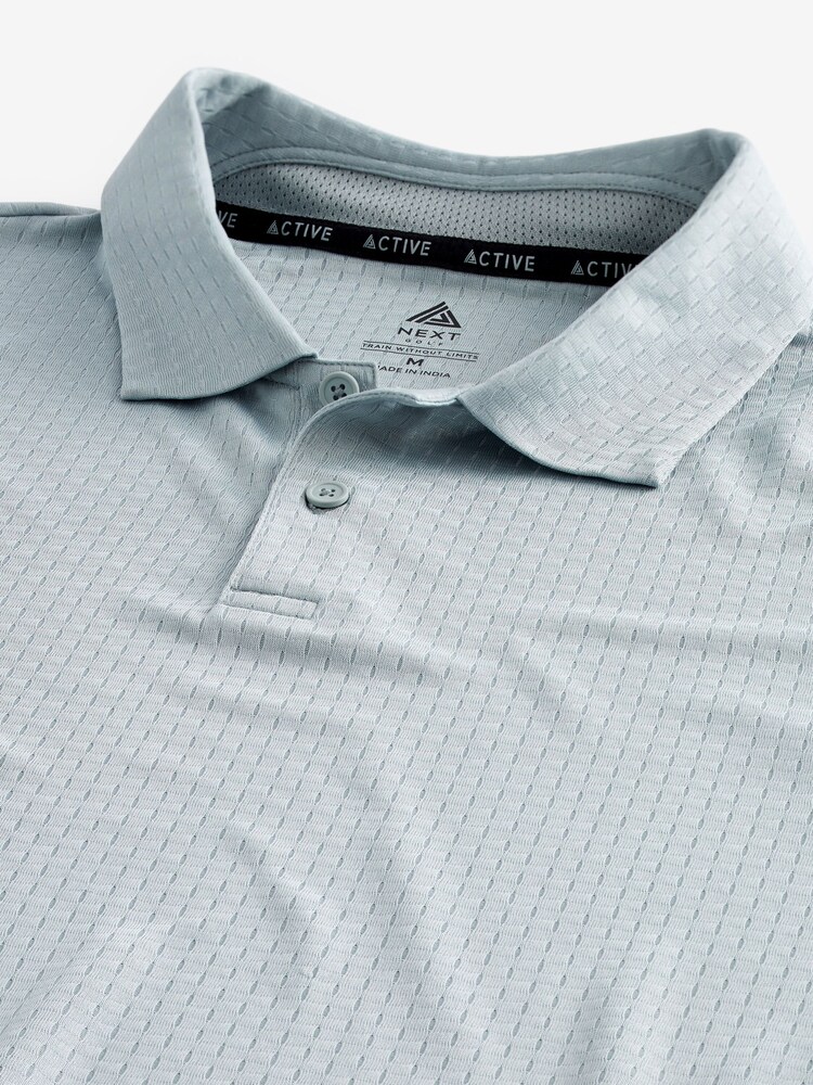 Grey Golf & Active Texture Polo Shirt - Image 6 of 7