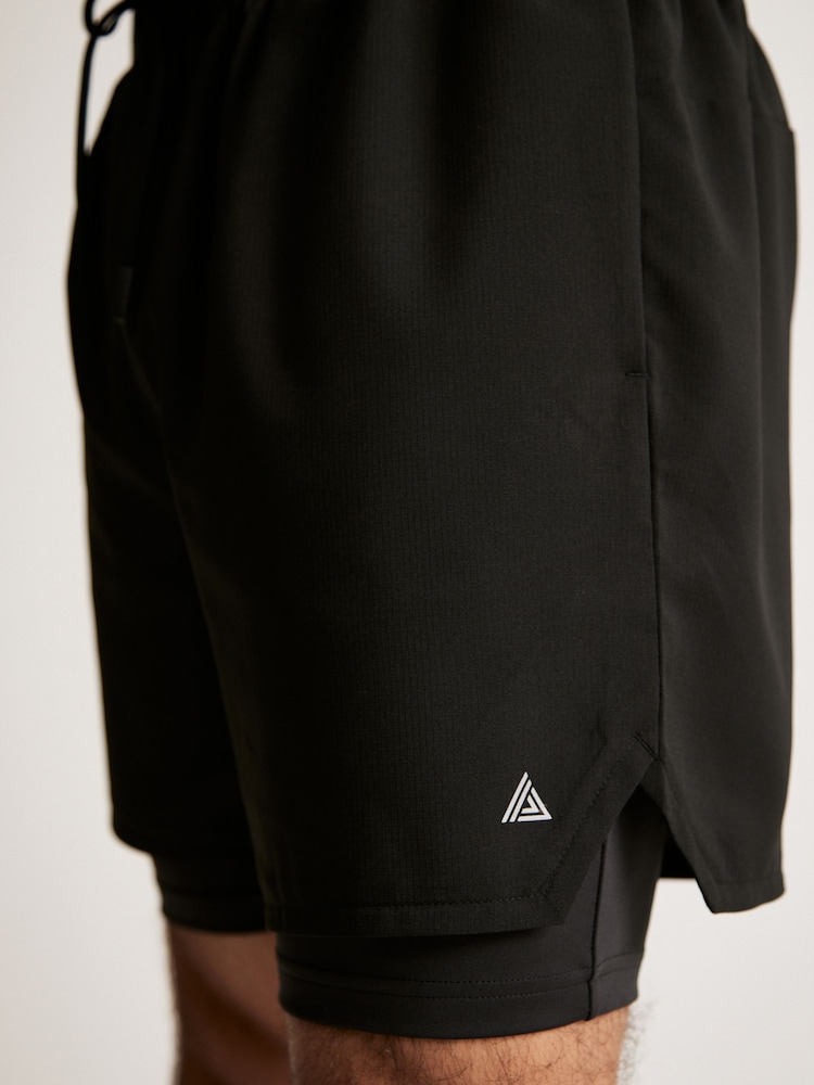 Black 2-In-1 Training Shorts - Image 1 of 11