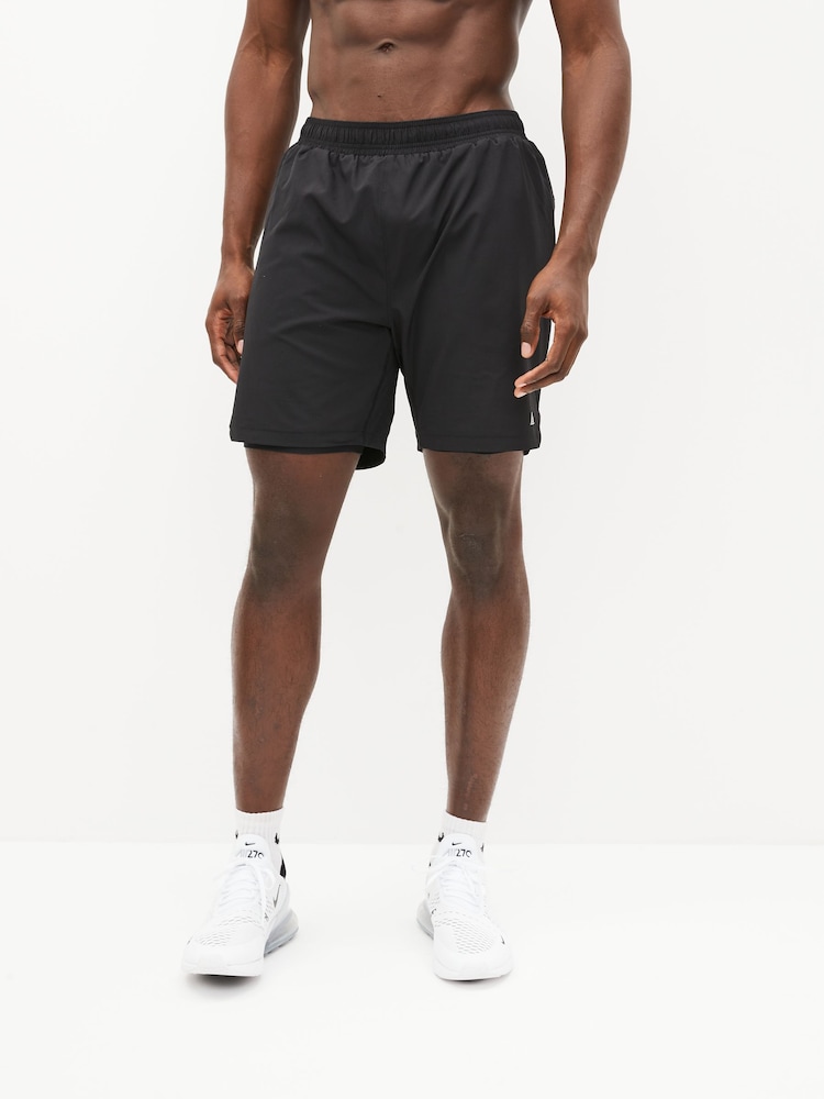 Black Training Shorts With Liner - Image 1 of 12 Black Training Shorts With Liner - Image 1 of 12