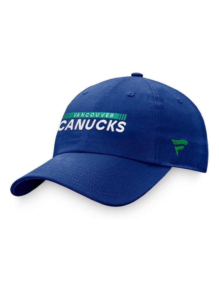 Fanatics Vancouver Canucks Branded Blue Authentic Pro Game & Train Unstructured Adjustable 100% Cotton Cap - Image 1 of 4 Fanatics Vancouver Canucks Branded Blue Authentic Pro Game & Train Unstructured Adjustable 100% Cotton Cap - Image 1 of 4