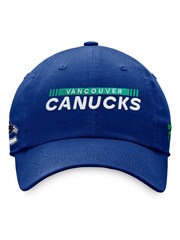 Fanatics Vancouver Canucks Branded Blue Authentic Pro Game & Train Unstructured Adjustable 100% Cotton Cap - Image 3 of 4