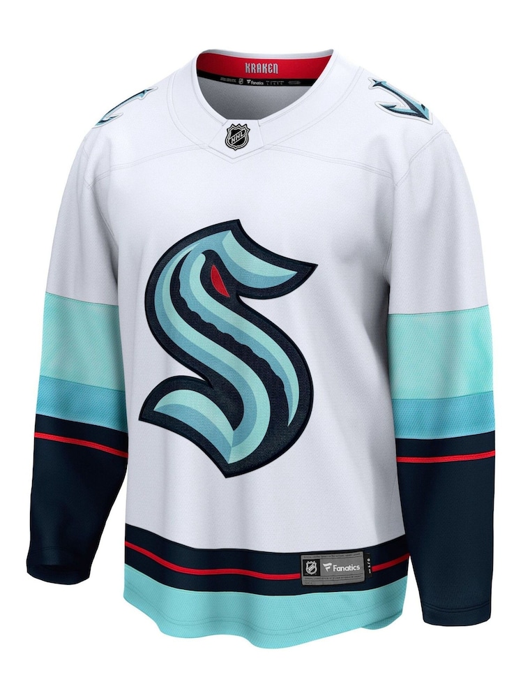 Fanatics Seattle Kraken Fanatics White Branded Away Breakaway Jersey - Image 1 of 3 Fanatics Seattle Kraken Fanatics White Branded Away Breakaway Jersey - Image 1 of 3