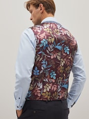 Blue Wool Blend Check Waistcoat - Image 3 of 6