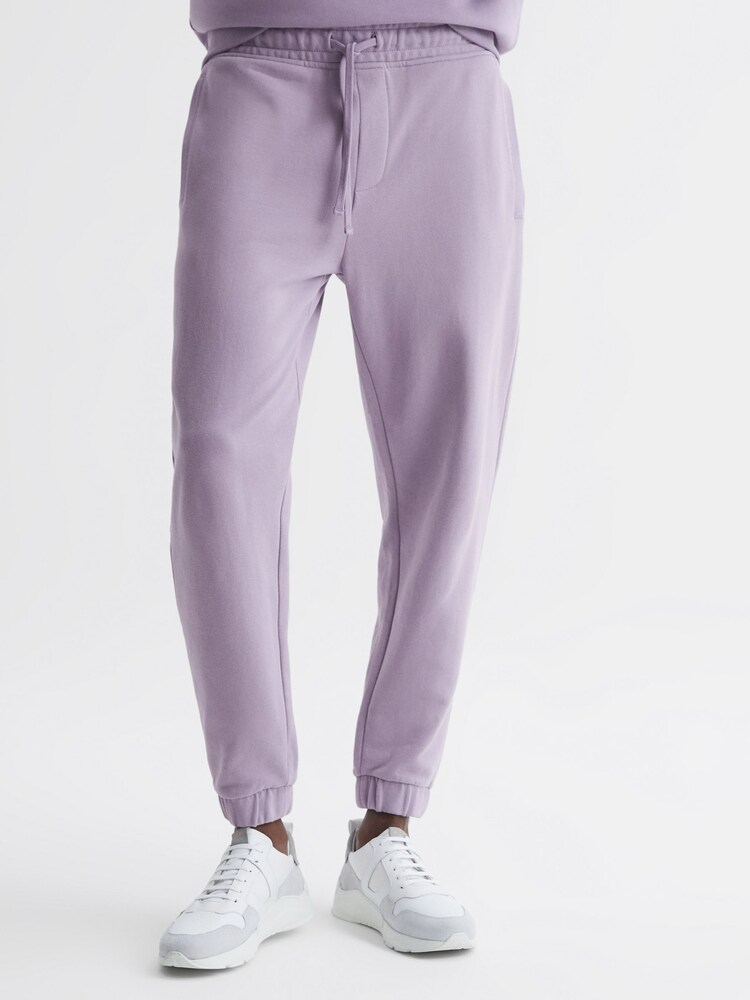 Reiss Lilac Ali Garment Dye Joggers - Image 1 of 6