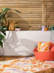 furn. Pink Amelie Floral Washable Outdoor/Indoor Rug - Image 1 of 3