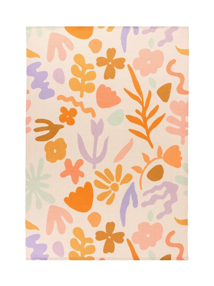 furn. Pink Amelie Floral Washable Outdoor/Indoor Rug - Image 2 of 3