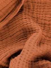 Yard Pecan Brown Oversized Lark 4 Layer Muslin Crinkle 100% Cotton Throw - Image 6 of 7