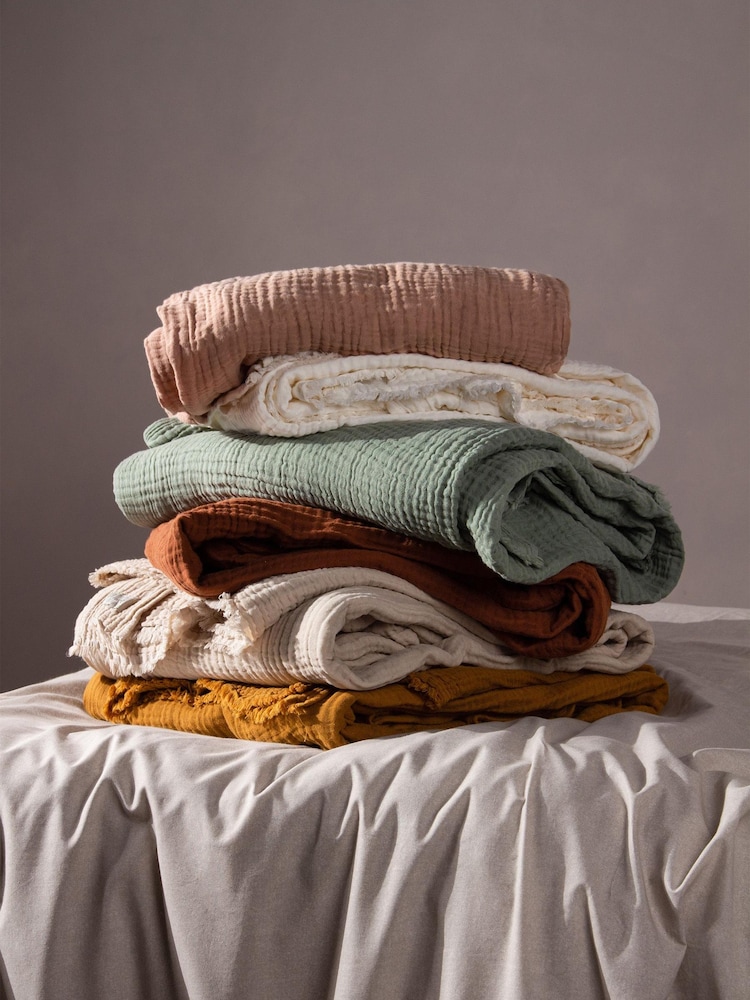Yard Оверсайз Lark 4 Layer Muslin плиссированная ткань 100% хлопка покрывало - Изображение 2 из 6