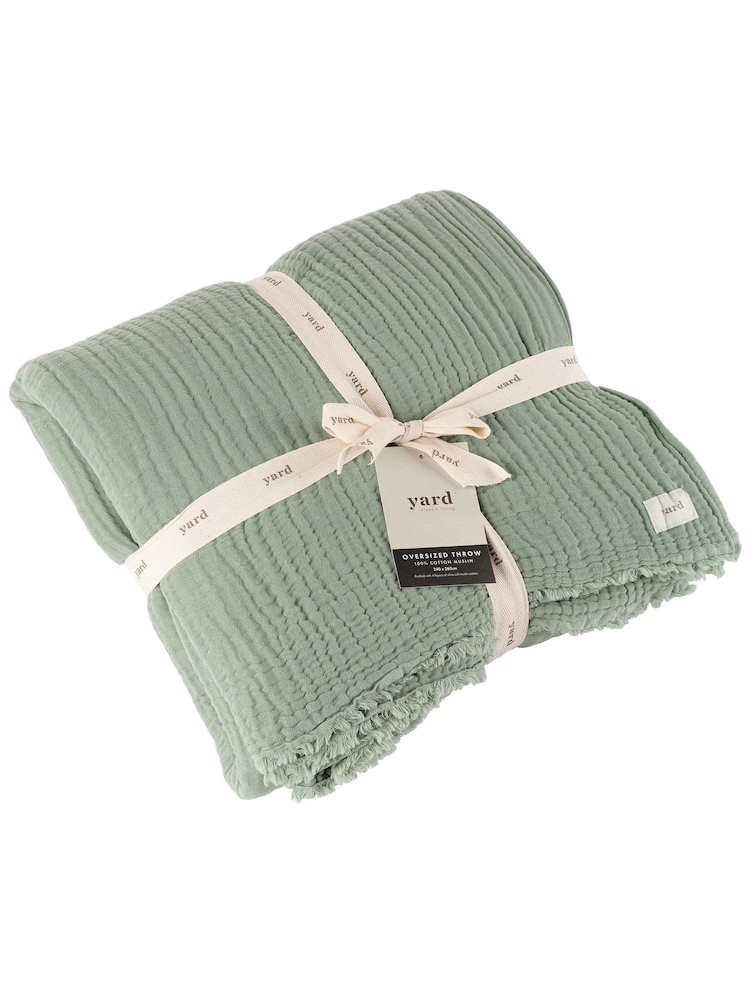 Yard Оверсайз Lark 4 Layer Muslin плиссированная ткань 100% хлопка покрывало - Изображение 6 из 6