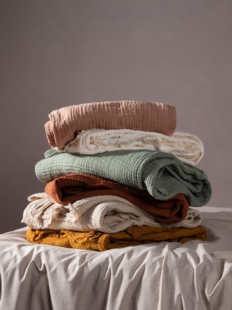 Yard Lark 4 Layer Muslin Crinkle 100% Cotton Throw - Imagem 6 de 6