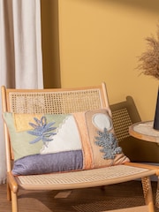 Furn Green Tulna Abstract Embroidered Piped 100% Cotton Cushion - Image 2 of 7