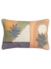Furn Green Tulna Abstract Embroidered Piped 100% Cotton Cushion - Image 3 of 7