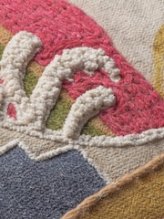 Furn Natural 100% Cotton Chamae Chevron Floral Tasselled Cushion - Image 3 of 8