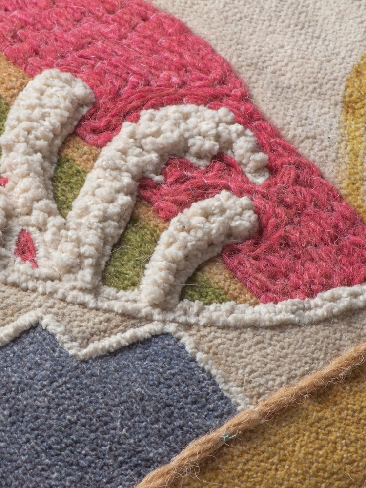 Furn Natural 100% Cotton Chamae Chevron Floral Tasselled Cushion - Image 3 of 8