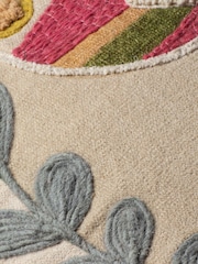 Furn Natural 100% Cotton Chamae Chevron Floral Tasselled Cushion - Image 8 of 8