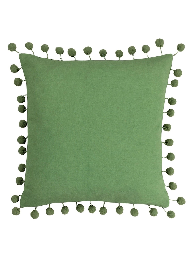 Furn Dora 100% Cotton Velvet Pom-Pom Trim Cushion - Imagem 2 de 6