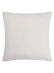 Furn Natural Beige Anjo Geometric Colourblock Crewl Embroidered 100% Cotton Cushion - Image 5 of 7