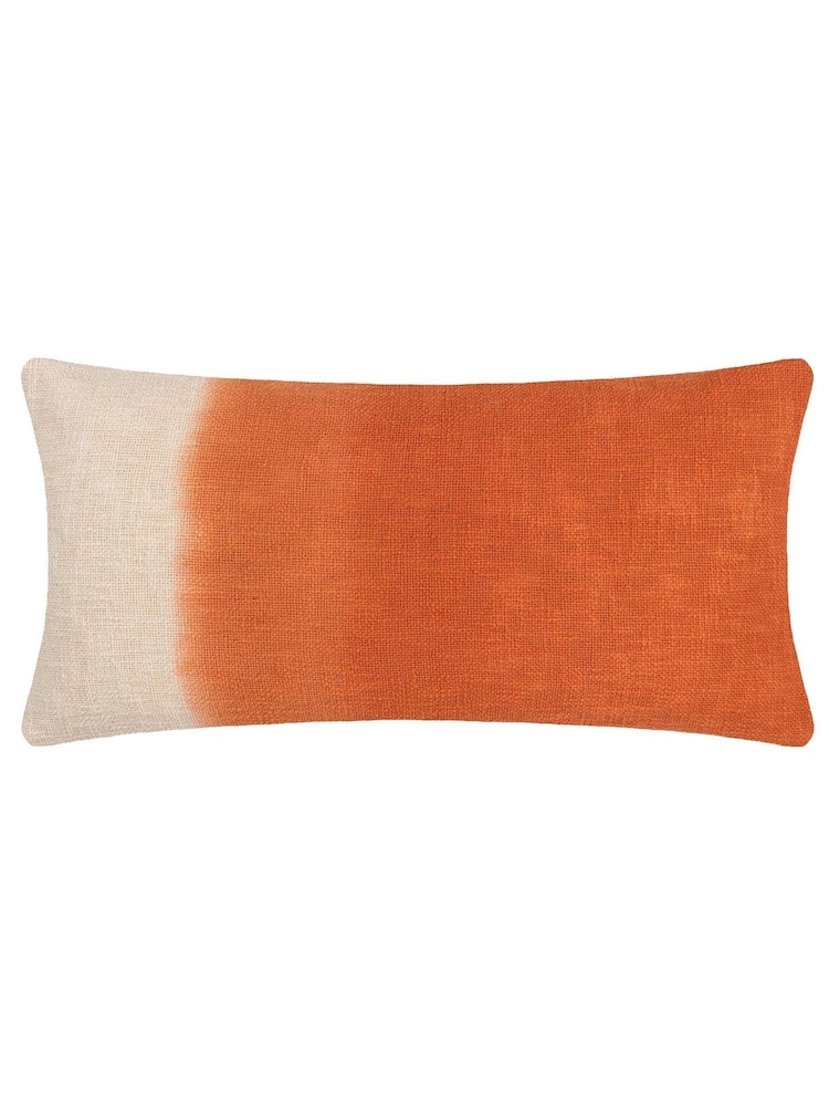 Furn Amber Orange Mizu Dip Dye 100% Cotton Rectangular Cushion - Image 2 of 6