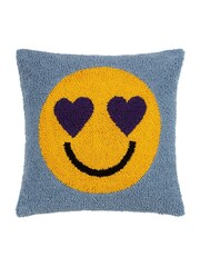 heya home Purple Smile Cotton Knitted Woven Cushion - Image 3 of 7